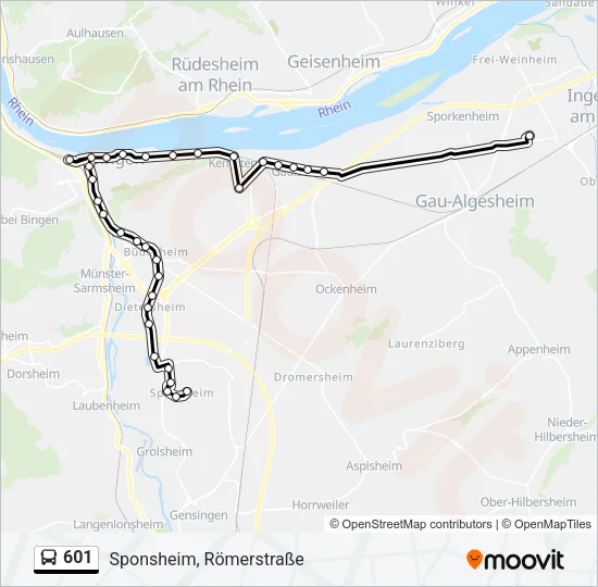 601 Bus Line Map