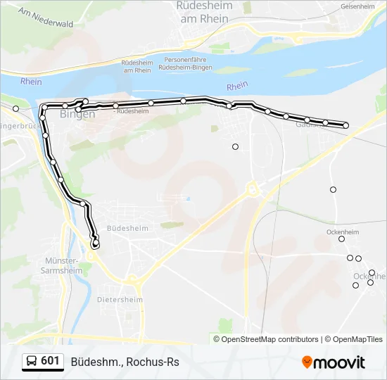 601 Bus Line Map
