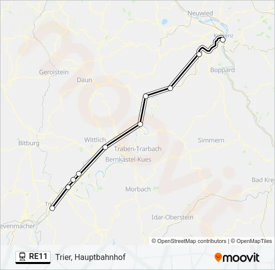 RE11 Train Line Map