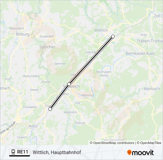 RE11 Train Line Map