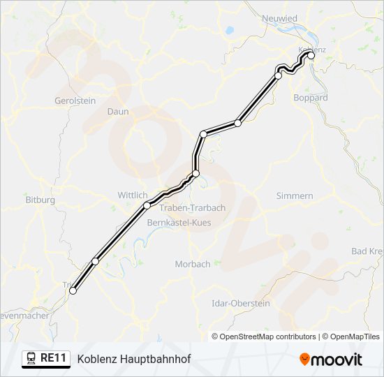 RE11 Train Line Map
