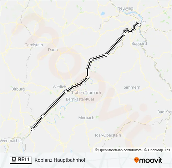 RE11 Train Line Map