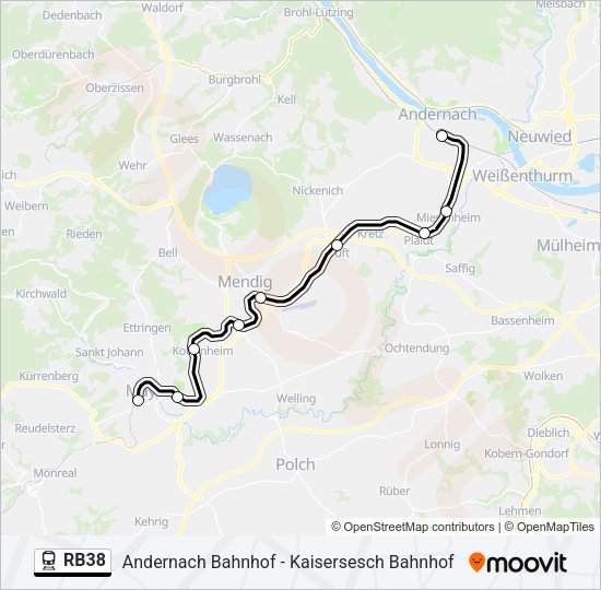 RB38 Train Line Map