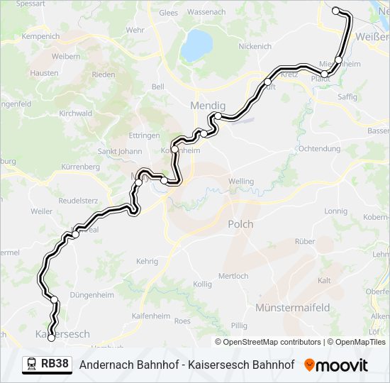 RB38 Train Line Map