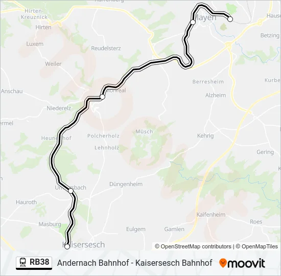 RB38 Train Line Map
