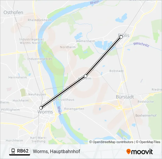 RB62 Train Line Map