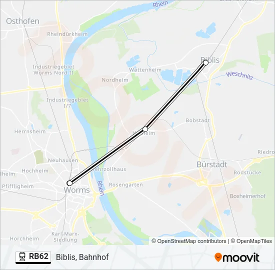 RB62 Train Line Map