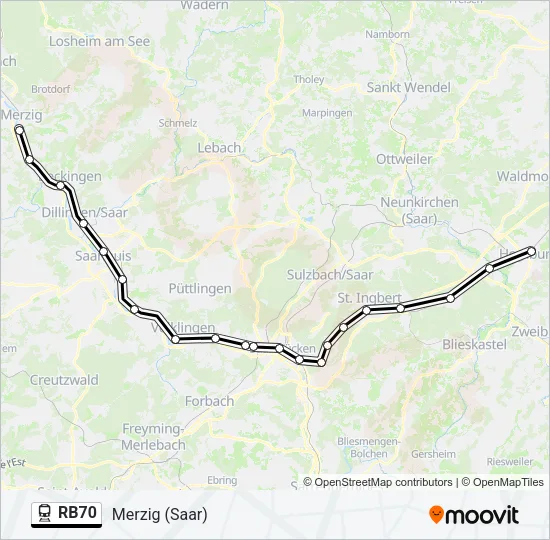 RB70 Train Line Map