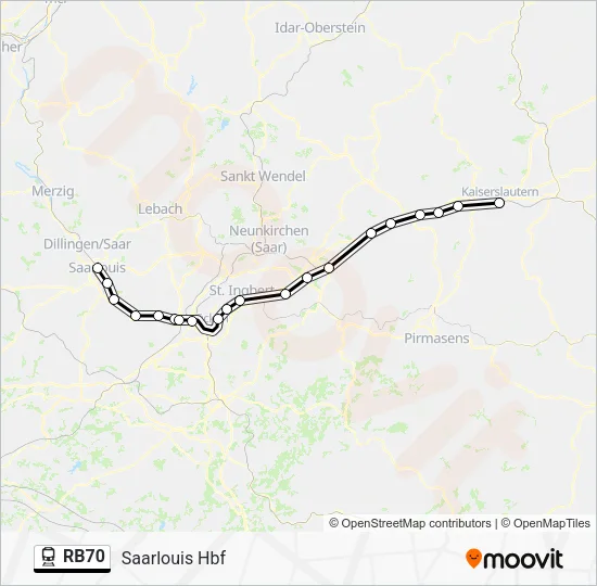 RB70 Train Line Map