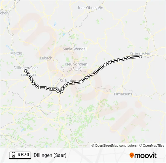 RB70 Train Line Map