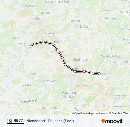 RB77 Train Line Map