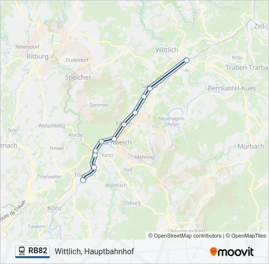 Bahnlinie RB82 Karte