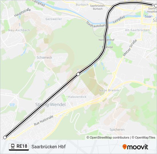 RE18 Train Line Map
