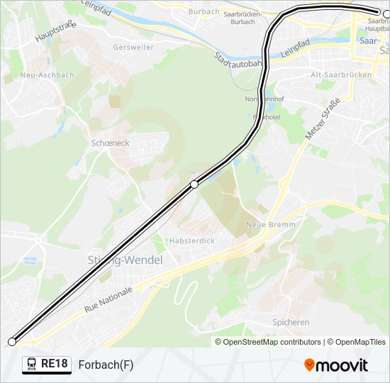 RE18 Train Line Map