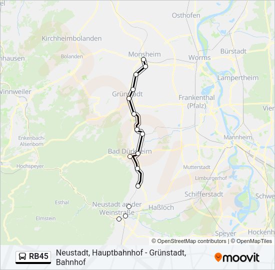 RB45 Bus Line Map