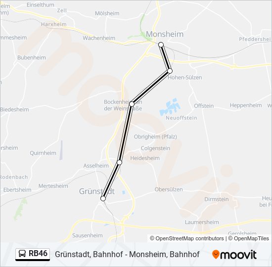 RB46 Bus Line Map