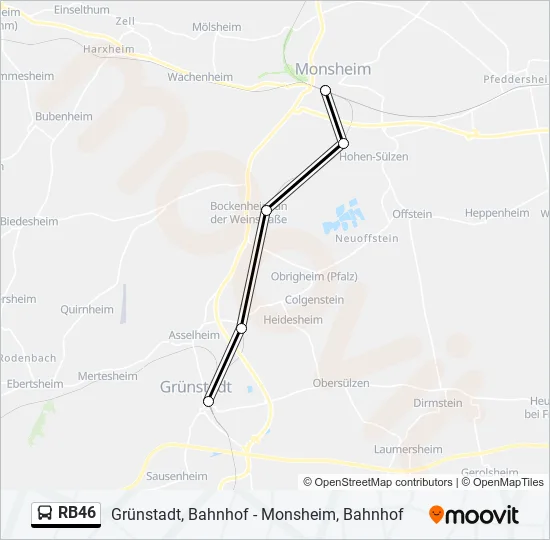 RB46 Bus Line Map