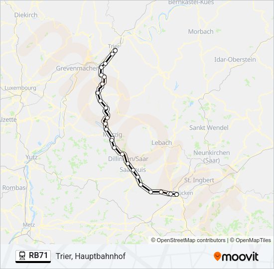 RB71 Train Line Map