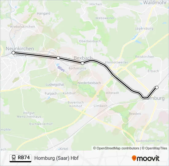 RB74 Train Line Map