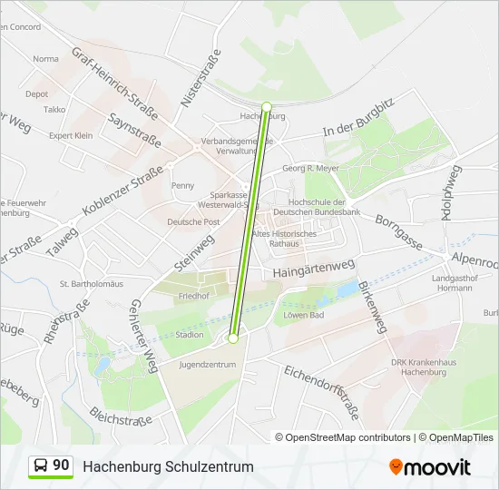 90 Bus Line Map