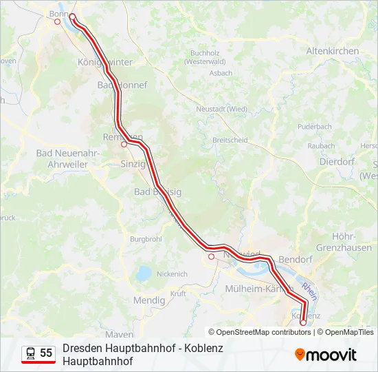55 Train Line Map