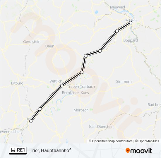 RE1 Bus Line Map