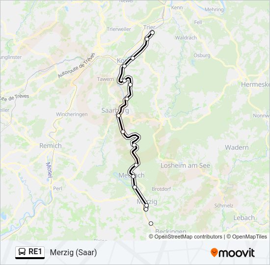 RE1 Bus Line Map