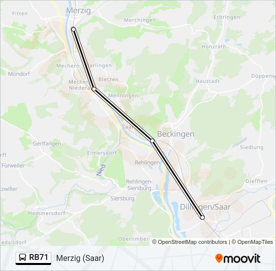RB71 Bus Line Map
