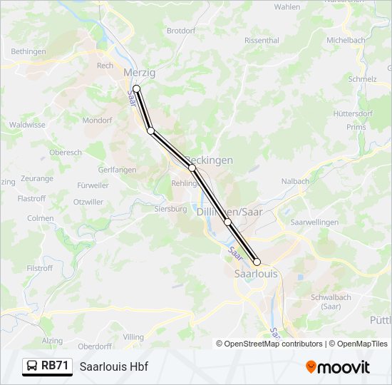 RB71 Bus Line Map