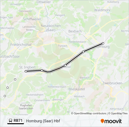 RB71 Bus Line Map