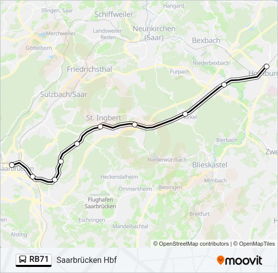 RB71 Bus Line Map