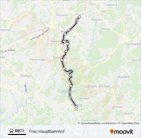RB71 Bus Line Map