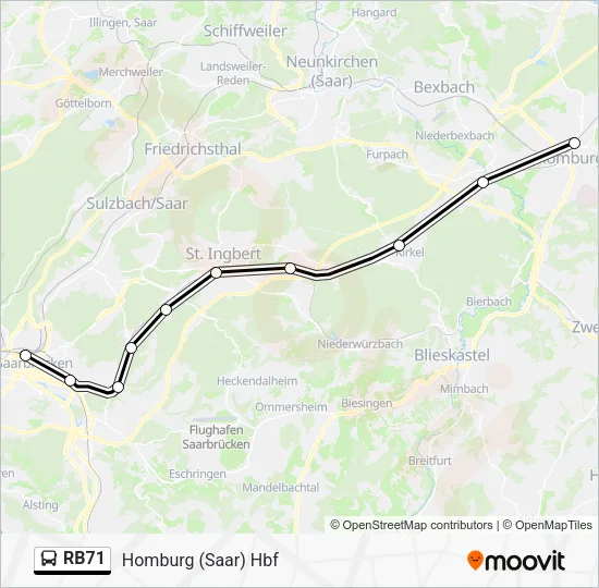 RB71 Bus Line Map