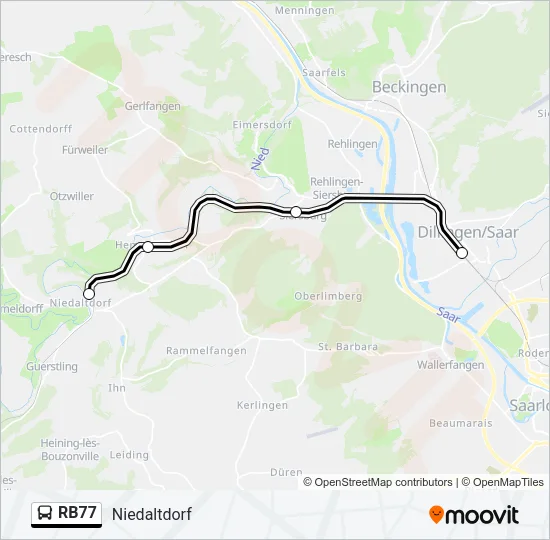 RB77 Bus Line Map