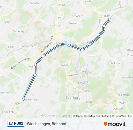 RB82 Bus Line Map