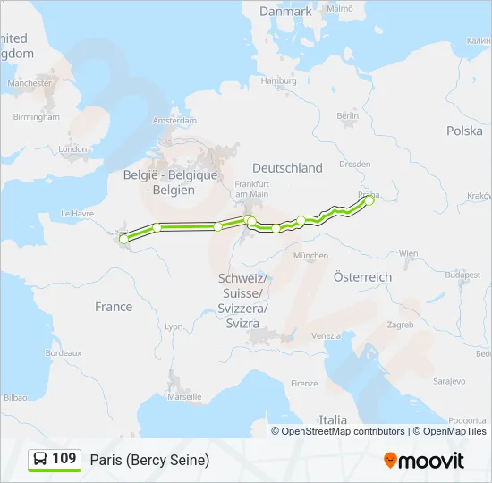 109 Bus Line Map