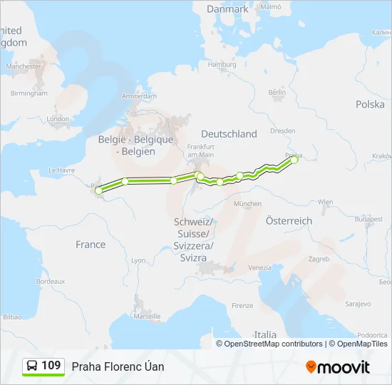 109 Bus Line Map