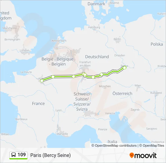 109 Bus Line Map