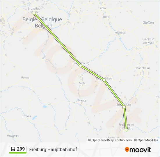 Автобус 299: карта маршрута