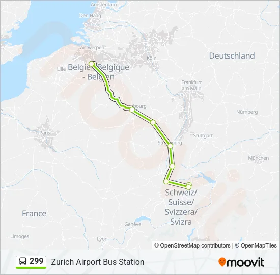 299 Bus Line Map
