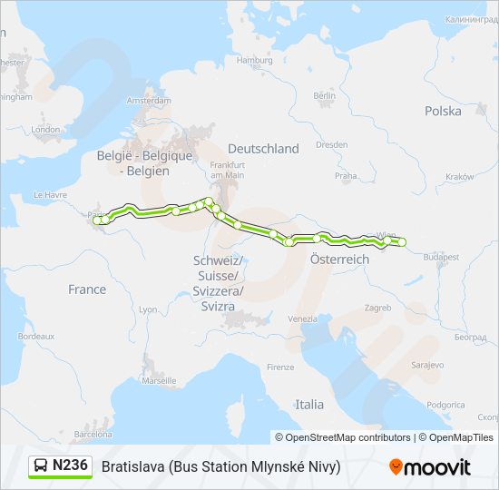 Автобус N236: карта маршрута