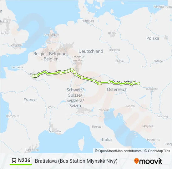 N236 Bus Line Map