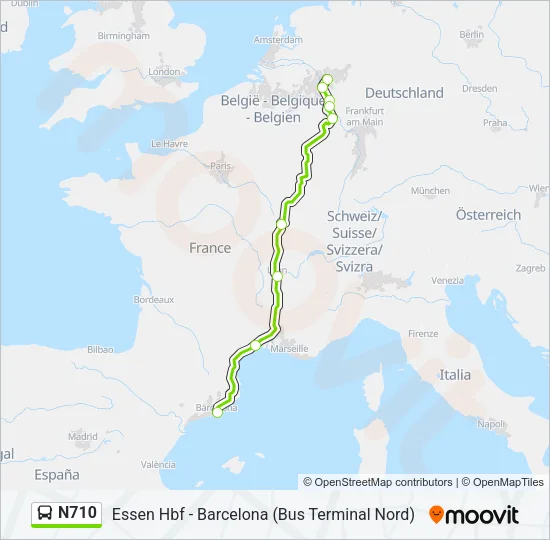 N710 Bus Line Map