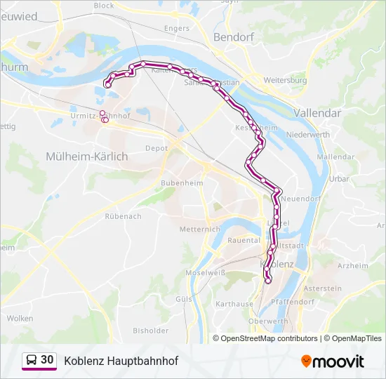30 Bus Line Map