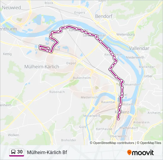 30 Bus Line Map