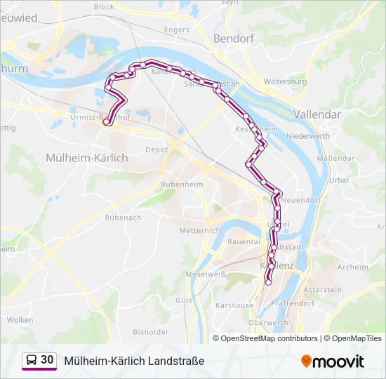 30 Bus Line Map