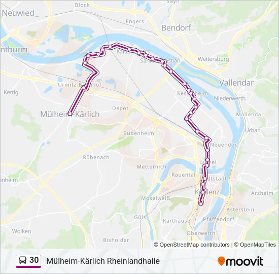 30 Bus Line Map
