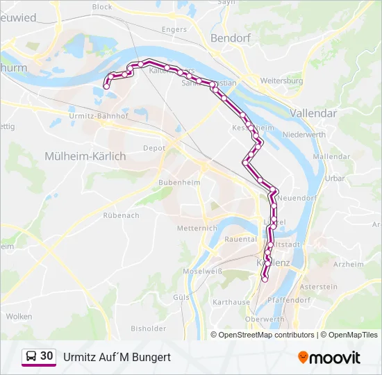 30 Bus Line Map