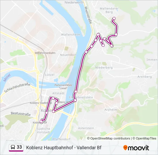 33 Bus Line Map