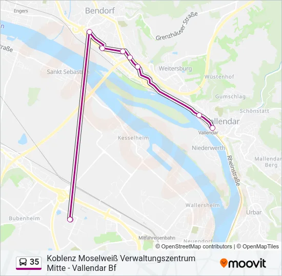 35 Bus Line Map